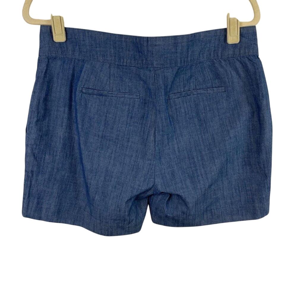 Isaac Mizrahi Blue Chambray Trouser Shorts SZ 6 - Picture 7 of 10